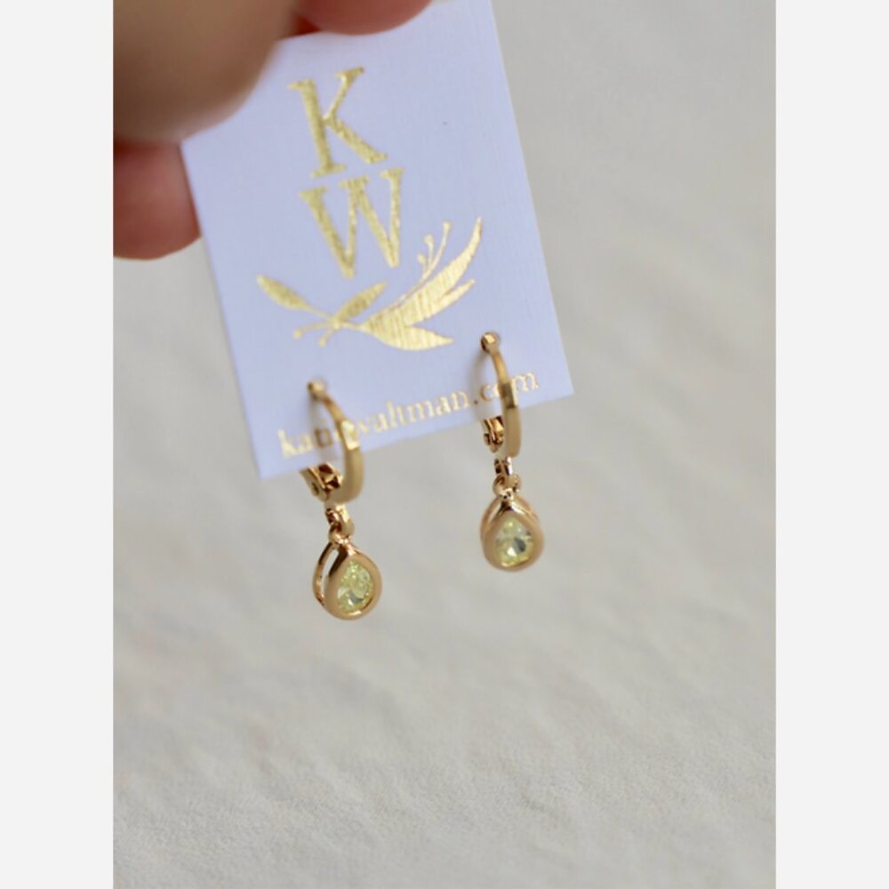 August Birthstone Huggie Earrings